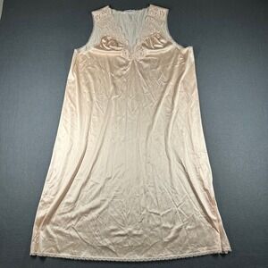 Vintage Vanity Fair Nightgown Womens Medium Ivory Lace Chemise Made USA 90s